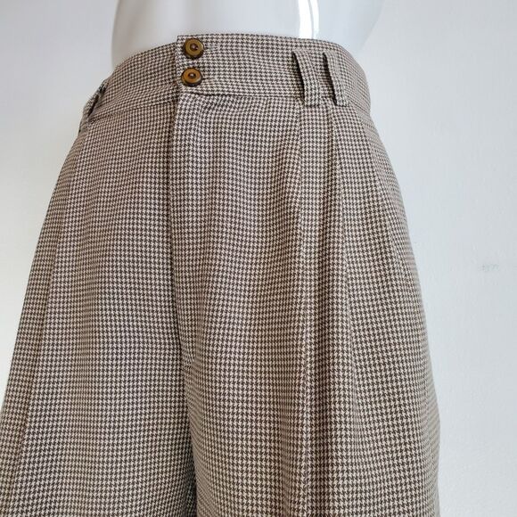 Vintage 90's Esprit Tan Houndstooth Trousers - Picture 4 of 8